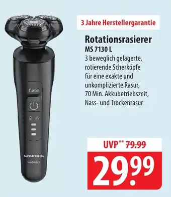 Famila Nord Ost GRUNDIG Rotationsrasierer MS 7130 L Angebot