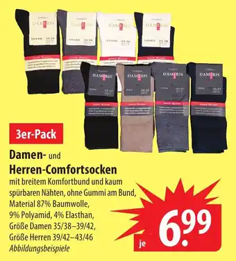 Famila Nord Ost Damen- und Herren-Comfortsocken 3er-Pack Angebot