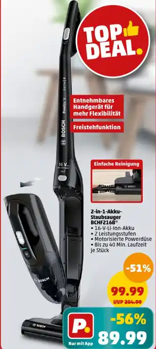 PENNY BOSCH 2-in-1-Akku- Staubsauger BCHF216B Angebot