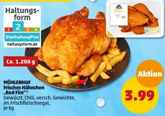 PENNY MÜHLENHOF Frisches Hähnchen „Red Fire" 1.200 g Angebot