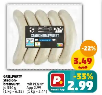 PENNY GRILLPARTY Stadion- bratwurst 550 g Angebot