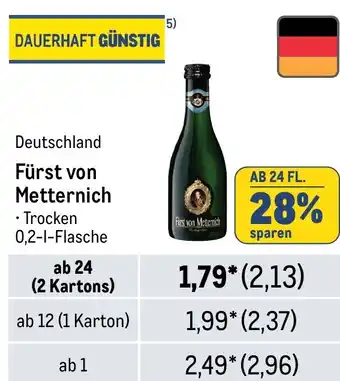 METRO Fürst von Metternich Trocken 0,2-L Angebot