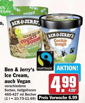 AEZ BEN&JERRY'S Ice Cream, auch Vegan 465-427 ml Becher Angebot