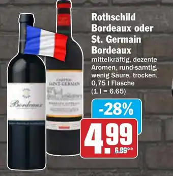 AEZ Rothschild Bordeaux oder St. Germain Bordeaux 0,75 l Flasche Angebot