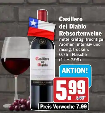 AEZ Casillero del Diablo Rebsortenweine 0,75 l Flasche Angebot