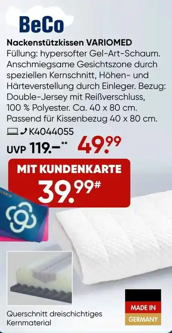 Galeria BeCo Nackenstützkissen VARIOMED Angebot