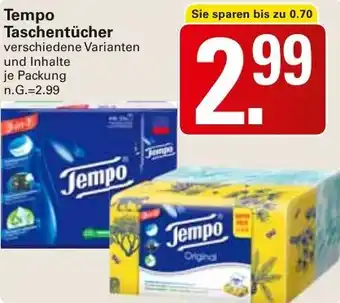 WEZ Tempo Taschentücher Angebot