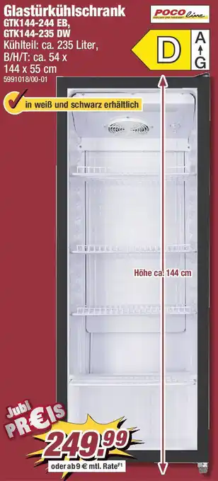 Poco POCO line Glastürkühlschrank GTK144-244 EB, GTK144-235 DW Angebot
