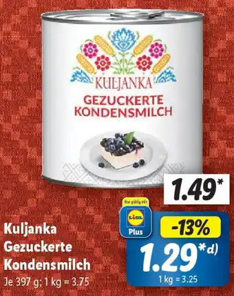 Lidl Kuljanka Gezuckerte Kondensmilch 397 g Angebot