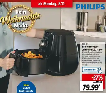 Lidl Philips heißluftfritteuse „airfryer hd9218/50“ Angebot