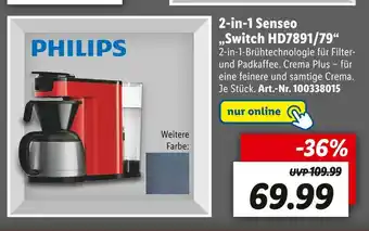 Lidl Philips 2-in-1 senseo „switch hd7891/79“ Angebot