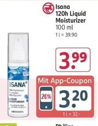 Rossmann Isana 120h Liquid Moisturizer Angebot