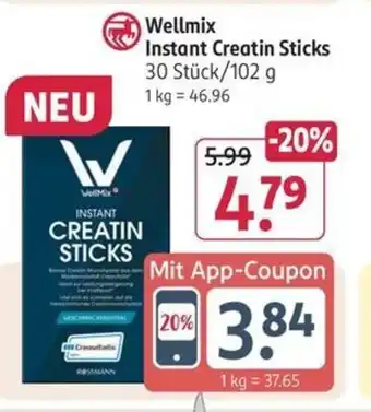 Rossmann Wellmix Instant Creatin Sticks 30 Stück/102 g Angebot