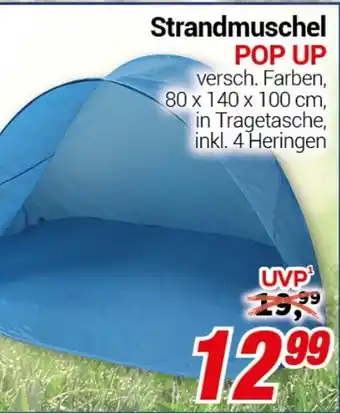 CENTERSHOP Strandmuschel POP UP Angebot