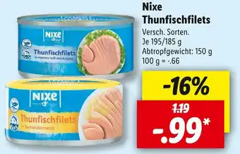 Lidl Nixe thunfischfilets Angebot