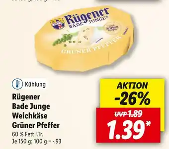 Lidl Rügener bade junge weichkäse grüner pfeffer Angebot