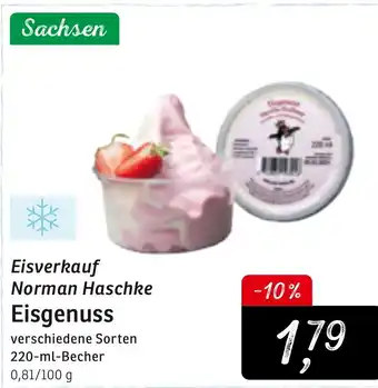 KONSUM Eisverkauf Norman Haschke Eisgenuss 220ml Becher Angebot