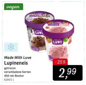 KONSUM Made with Luve Lupineneis 450ml Becher Angebot