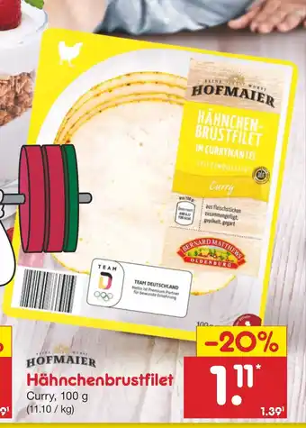Netto Marken-Discount HOFMAIER Hähnchenbrustfilet Curry, 100 g Angebot