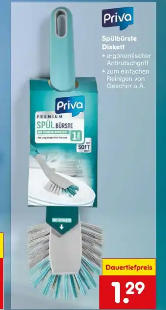 Netto Marken-Discount Priva Spülbürste Diskett Angebot