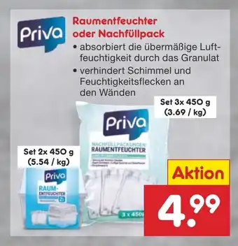Netto Marken-Discount Priva Raumentfeuchter oder Nachfüllpack Angebot