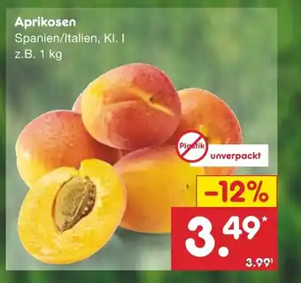Netto Marken-Discount Aprikosen Spanien/Italien, KI. I z.B. 1 kg Angebot