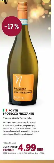 Vino Weinmarkt Ponte Prosecco Frizzante Angebot