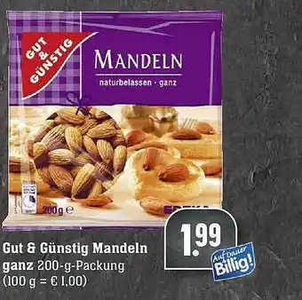 E-Center Gut & Günstig Mandeln Ganz Angebot