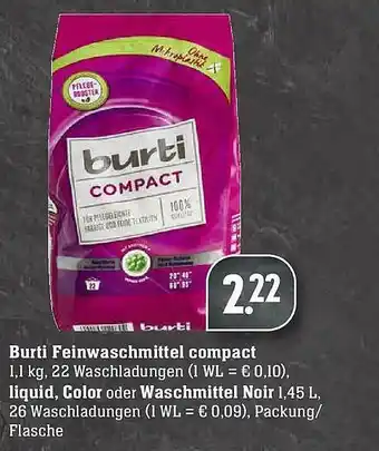 E-Center Burti Feinwaschmittel Compact, Liquid, Color Oder Waschmittel Noir Angebot