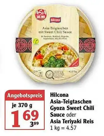 Globus Hilcona Asia-teigtaschen Gyoza Sweet Chili Sauce Oder Asia Teriyaki Reis Angebot