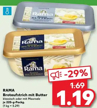 Kaufland RAMA Brotaufstrich mit Butter 225 g Packg. Angebot