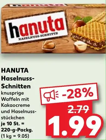 Kaufland HANUTA Haselnuss Schnitten 220 g Packg. Angebot