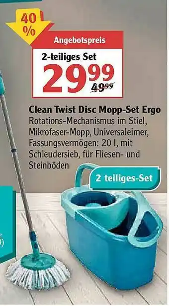 Globus Clean Twist Disc Mopp-set Ergo Angebot