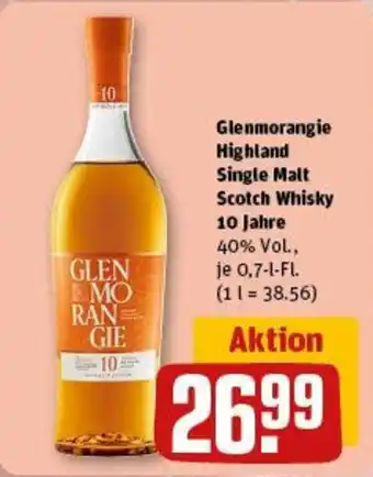 REWE Glenmorangie Highland Single Malt Scotch Whisky 10 Jahre 40% Vol., 700ml Angebot