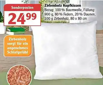 Globus Zirbenholz Kopfkissen Angebot