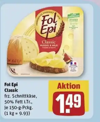 REWE Fol Epi Classic frz. Schnittkäse, 50% Fett i.Tr., je 150-g-Pckg. Angebot