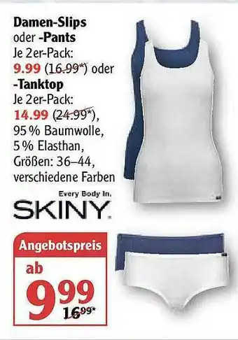 Globus Skiny Damen-slips Oder Pants Oder -tanktop Angebot