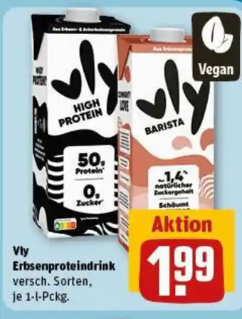 REWE Vly Erbsenproteindrink versch. Sorten, je 1-l-Pckg. Angebot