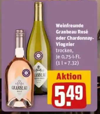 REWE Weinfreunde Granbeau Rosé oder Chardonnay- Viognier trocken, 750ml Angebot