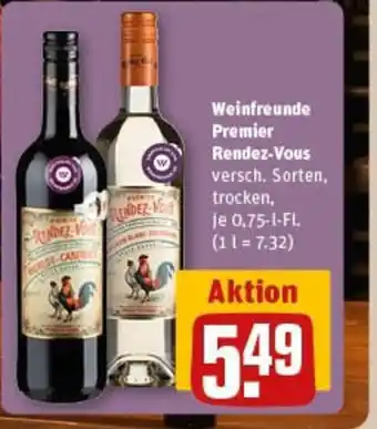 REWE Weinfreunde Premier Rendez-Vous versch. Sorten, trocken, 750ml Angebot