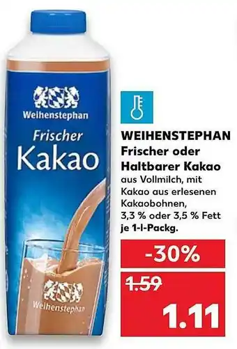 Kaufland Weihenstephan Frischer Oder Haltbarer Kakao Angebot