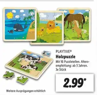 Lidl Playtive Holzpuzzle Angebot