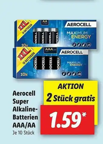 Lidl Aerocell Super Alkaline-batterien Aaa Oder Aa Angebot