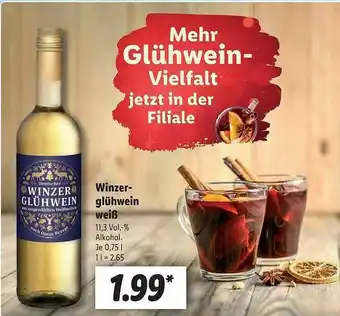 Lidl Winzerglühwein Weiß Angebot