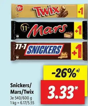 Lidl Snickers Oder Mars Oder Twix Angebot