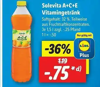 Lidl Solevita A+c+e Vitamingetränk Angebot