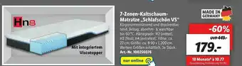 Lidl 7-zonen-kaltschaum-matratze „schlafschön Vs” Angebot