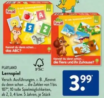 Aldi Süd PLAYLAND Lernspiel Angebot