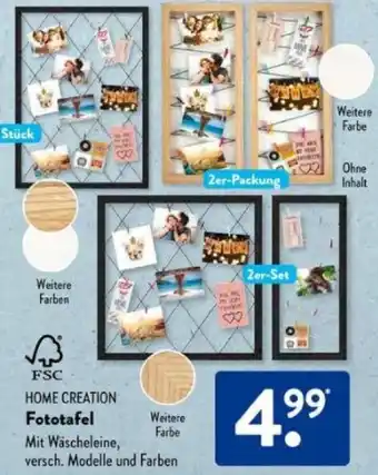 Aldi Süd HOME CREATION Fototafel Angebot