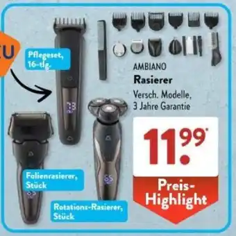 Aldi Süd AMBIANO Rasierer Angebot